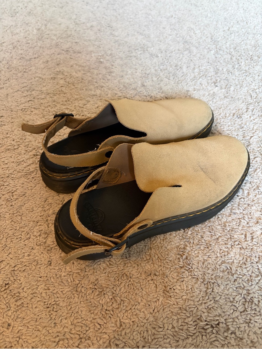 Dr. Martens Beige Suede “Carlson” Mules